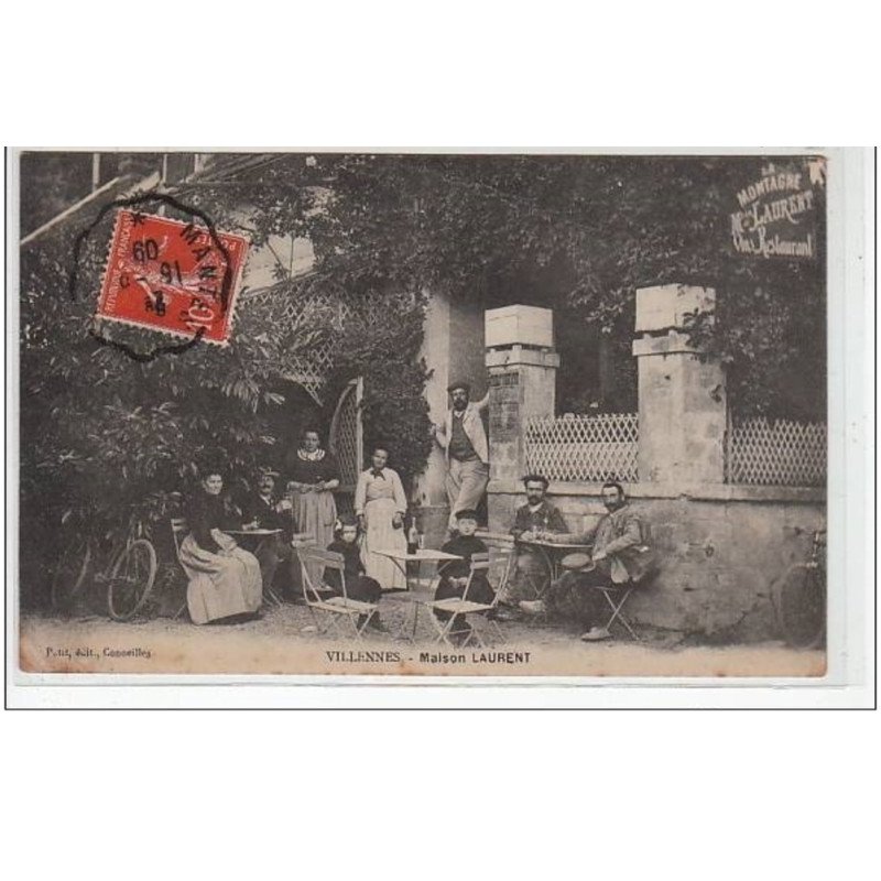 VILLENNES : maison LAURENT  -  état (plis et traces)