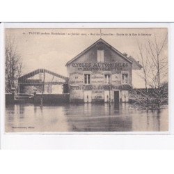 TROYES: pendant l'inondation 1910, mail des charmilles, entrée de la rue de gournay - très bon état