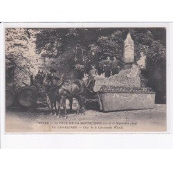 TROYES: 1er fête de la bonneterie 1909, la cavalcade, char de la citronnade macé - très bon état