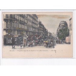 MARSEILLE: perspective de la rue de noailles et de la rue cannebière - très bon état