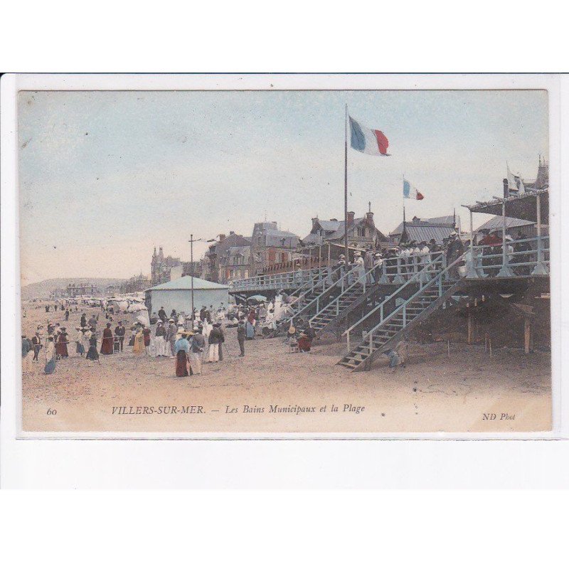 VILLERS-sur-MER: les bains municipaux et la plage - très bon état