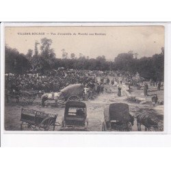 VILLERS-BOCAGE: vue d'ensemble du marché aux bestiaux, attelage - état