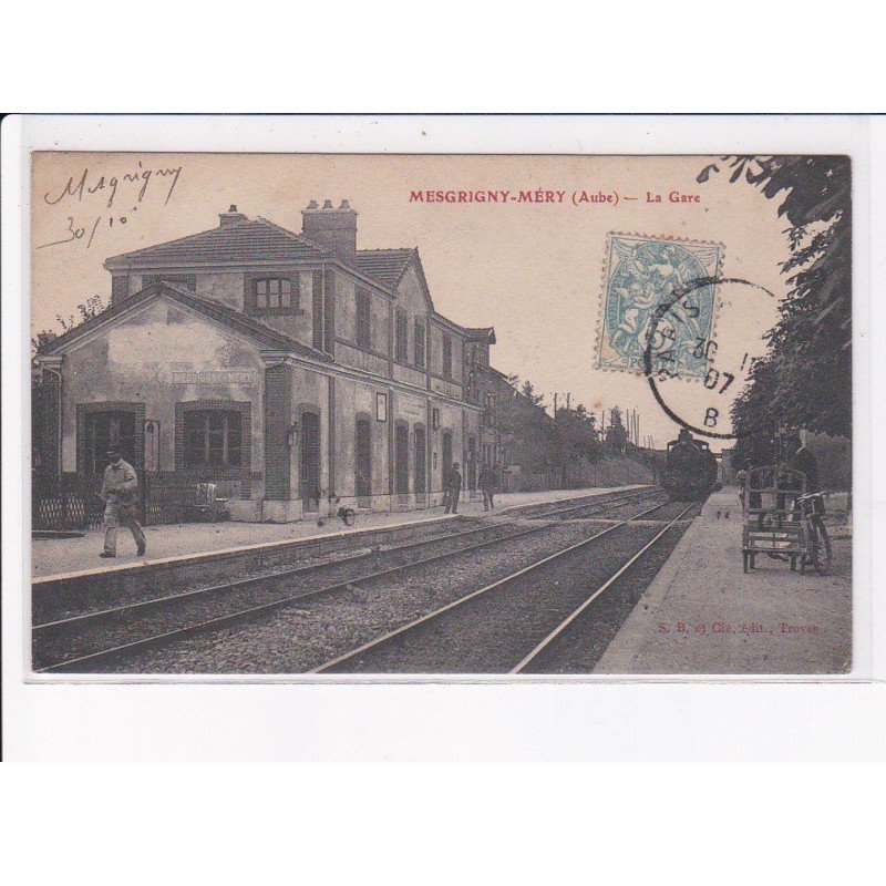 MEGRIGNY-MERY: la gare, train - très bon état
