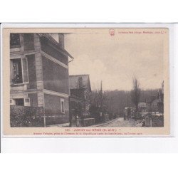 JUVISY-sur-ORGE: avenue voltaire, prise de l'avenue de la république après les inondations 1910 - très bon état
