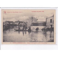 JUVISY-sur-ORGE: passage saint-pierre pris de la route de fontainebleau, inondation janvier 1910 - très bon état