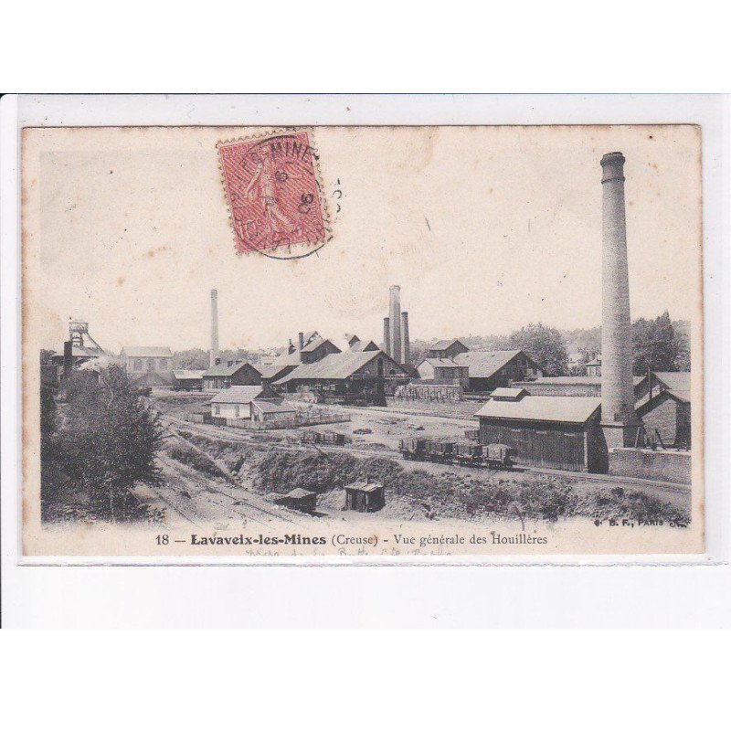 LAVAVEIX-les-MINES: vue générale des houillères - état