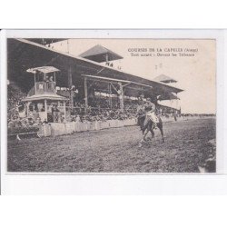 AISNE: courses de la capelle, trot monté, devant les tribunes - très bon état