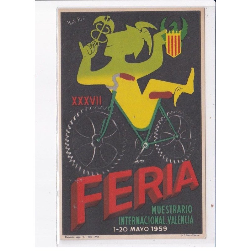 publicité XXXVII Feria muestrario internacional valencia 1959 - très bon état