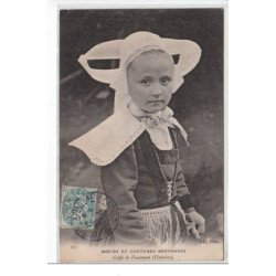 MOEURS ET COSTUMES BRETONNES : coiffe de Fouesnant - très bon état