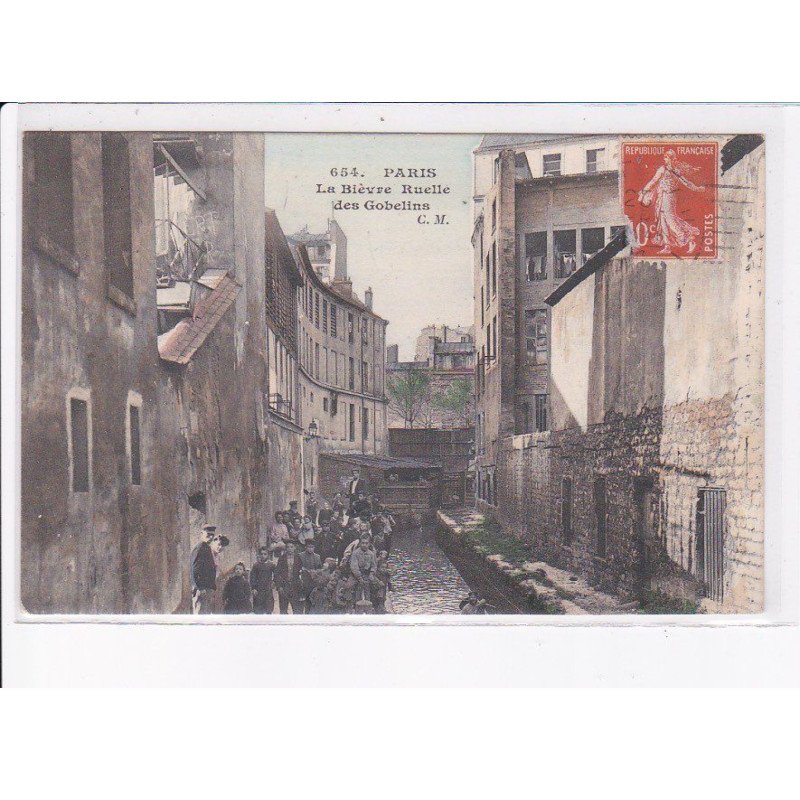 PARIS: 75013, la biève ruelle des gobelins (rare en couleur) - très bon état
