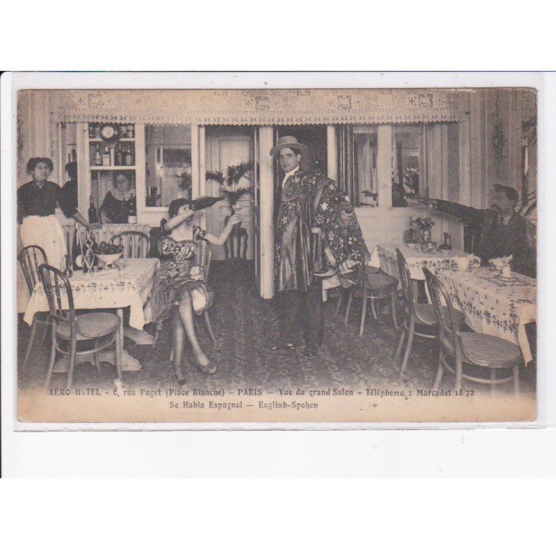 PARIS: 75018 aéro-hôtel, vue du grand salon - état (partiellement décollée)