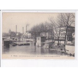 PARIS: 75012, les inondations de la seine, quai de la rapée, entrepôts militaires - très bon état