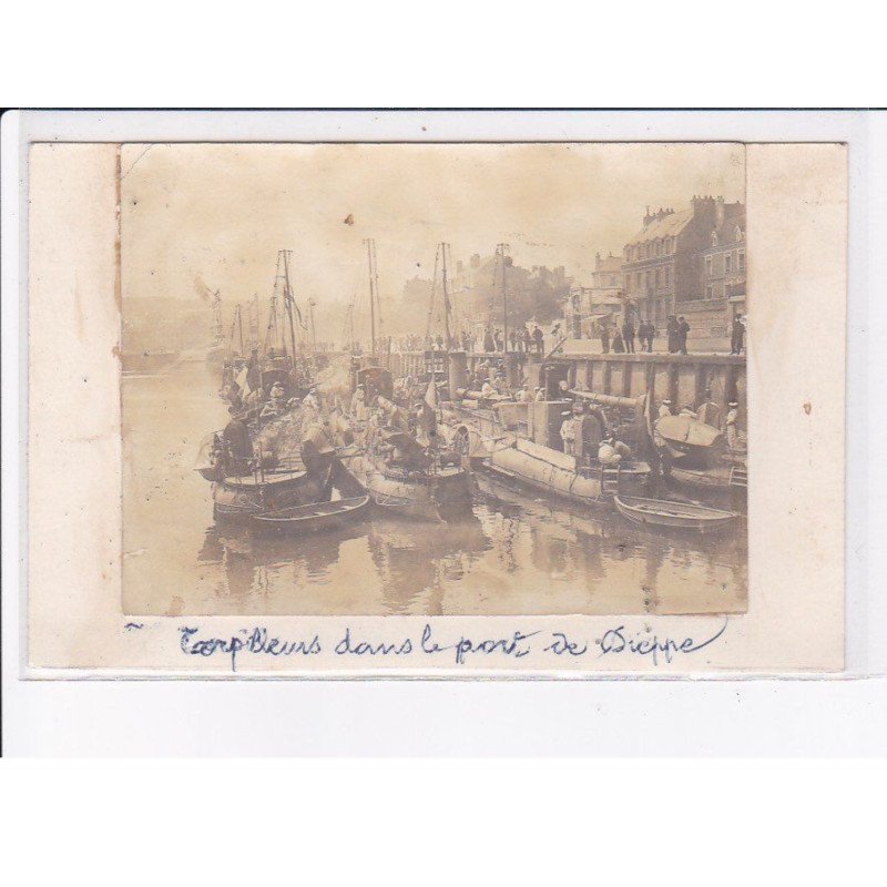 DIEPPE: marine, photo environ 1900, dans le port - très bon état