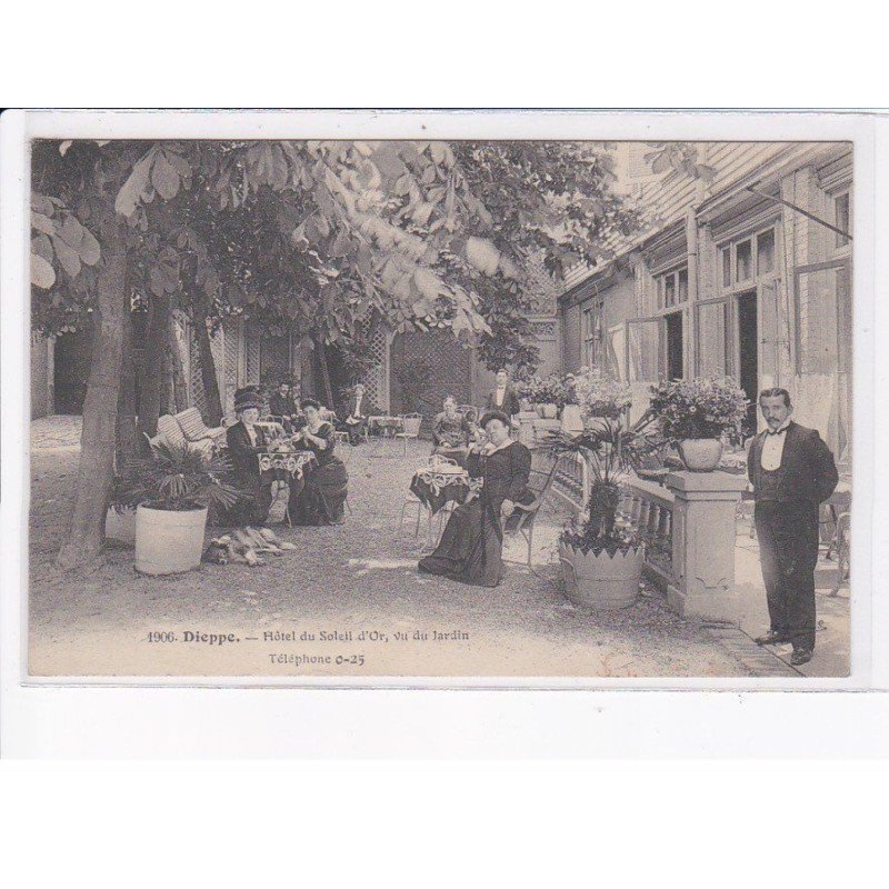 DIEPPE: hôtel du soleil d'or, vu du jardin - très bon état
