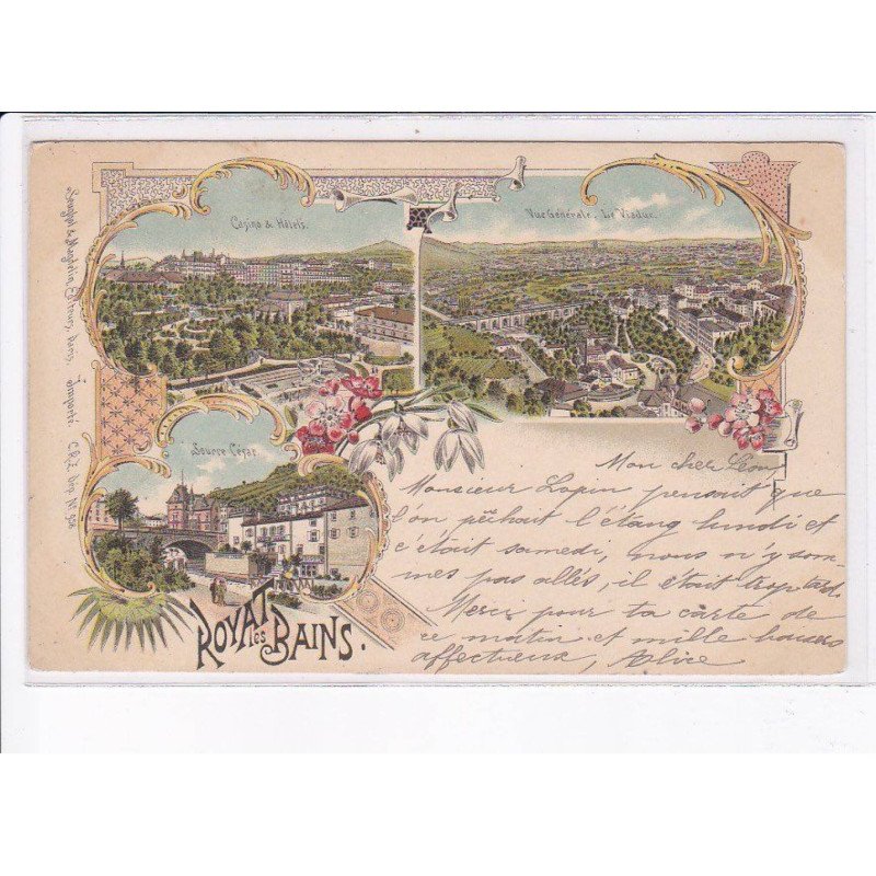 ROYAT-les-BAINS: 3 vues, 1897 - très bon état