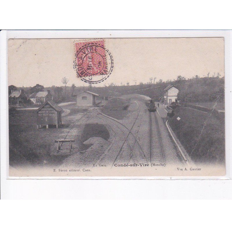 CONDE-sur-VIRE: gare, rail, train - état