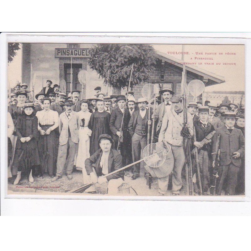 TOULOUSE: une partie de pêche à pinsaguel en attendant le train du retour, gare - très bon état