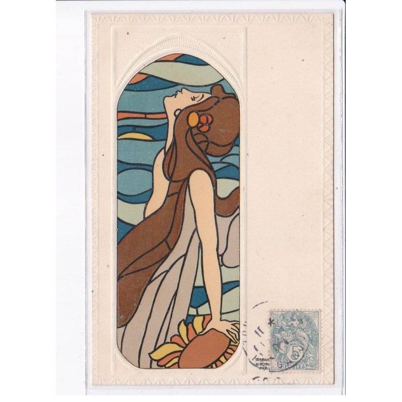 ILLUSTRATEUR: Raphael Kirchner, E-12, série les vitraux - très bon état