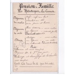 CANNES: les héliotropes, pension pour familles, menu - très bon état