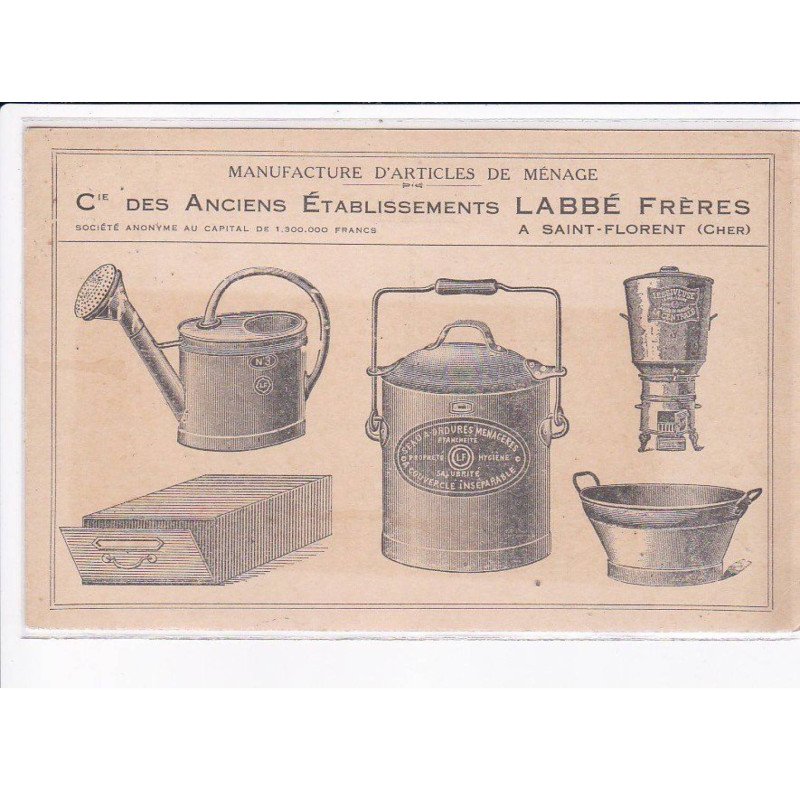 SAINT-FLORENT: manufacture d'articles de ménage des anciens établissements - état