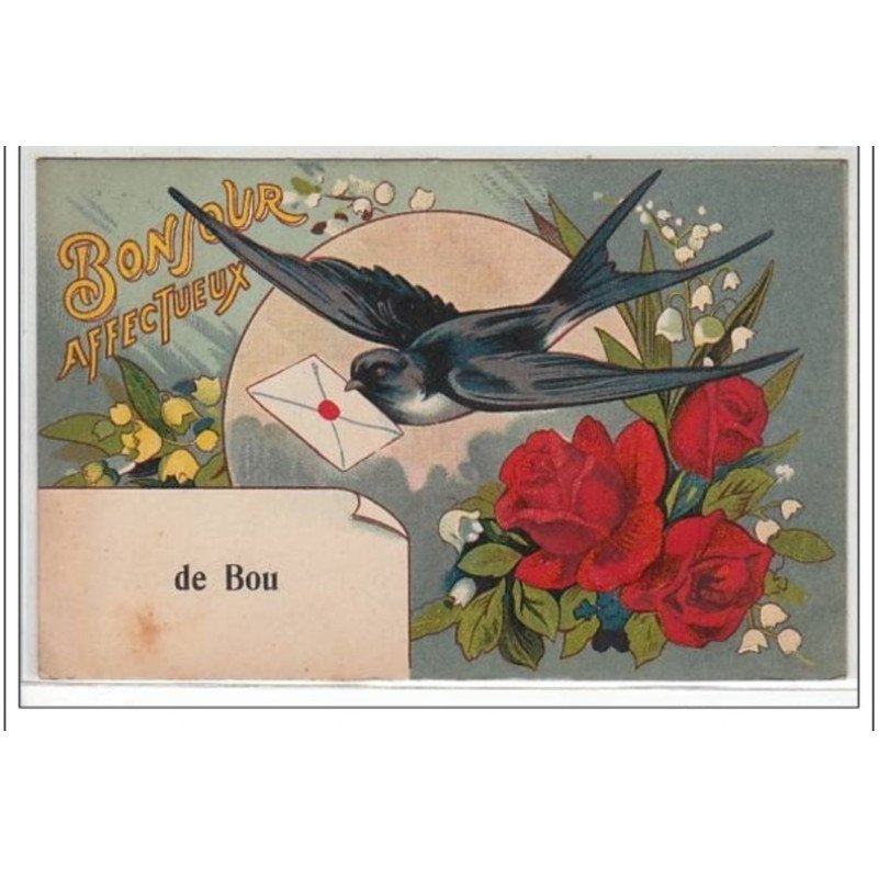 BOU - CACHET AU DOS - très bon état