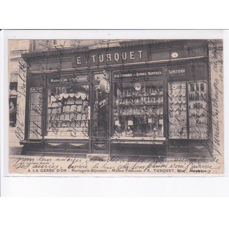 AVRANCHES: E. Turquet, maison de confiance, horlogerie-bijouterie, maison fouilleul - état