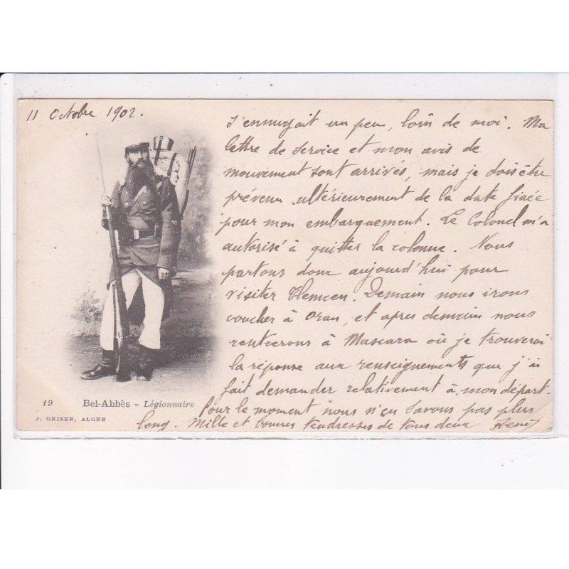MILITAIRE LEGION ETRANGERE: bel-abbès, algérie, légionnaire - état
