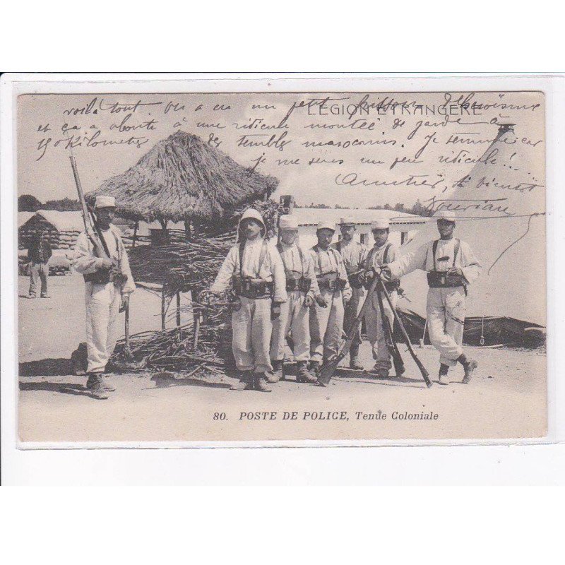 MILITAIRE LEGION ETRANGERE: poste de police, tenue coloniale - très bon état