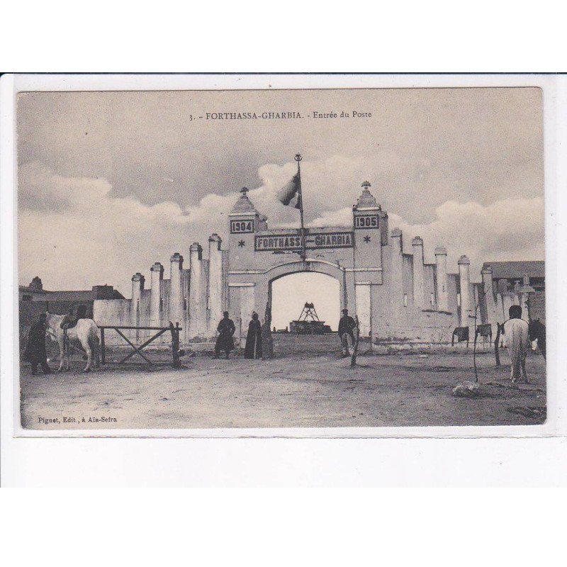 MILITAIRE LEGION ETRANGERE: forthassa-gharbia, entrée du poste - très bon état