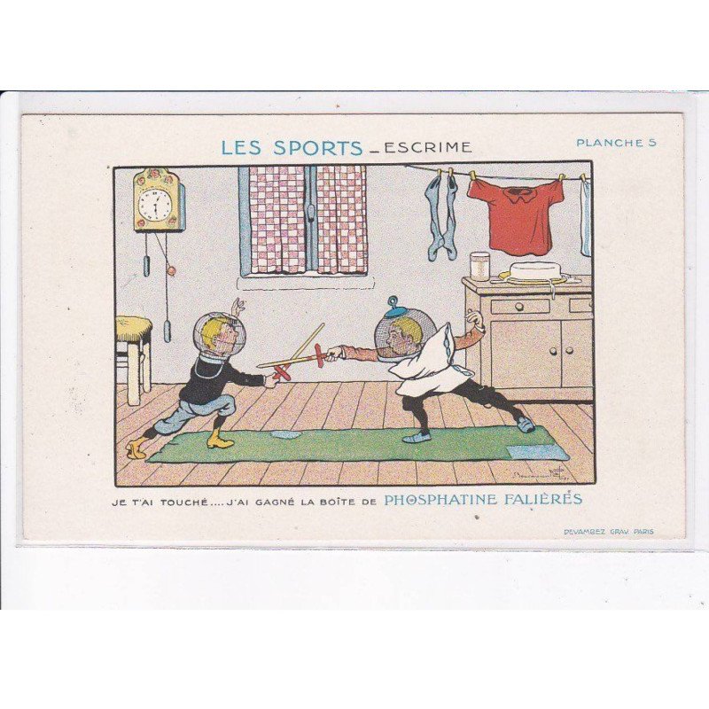 ILLUSTRATEUR Benjamin RABIER: les sports, escrime - très bon état