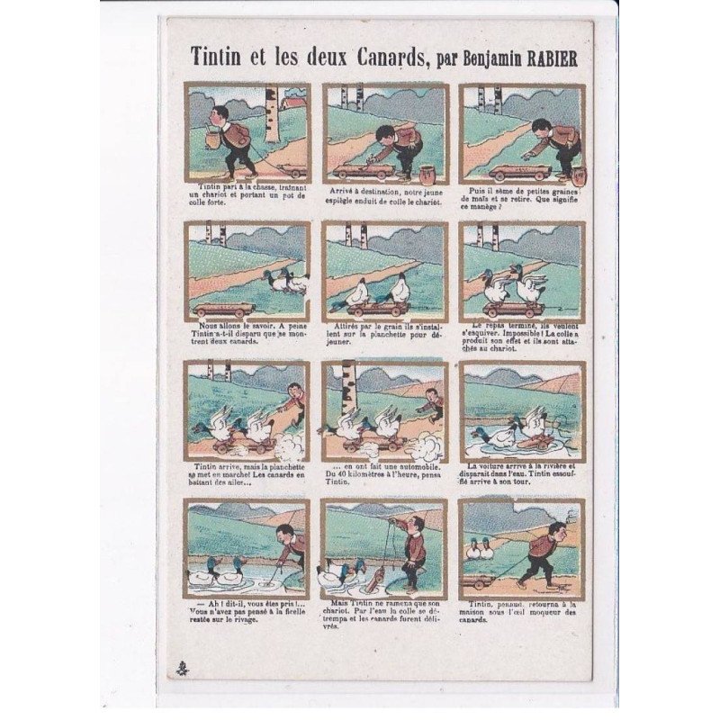 ILLUSTRATEUR Benjamin RABIER: tintin et les deux canards - très bon état