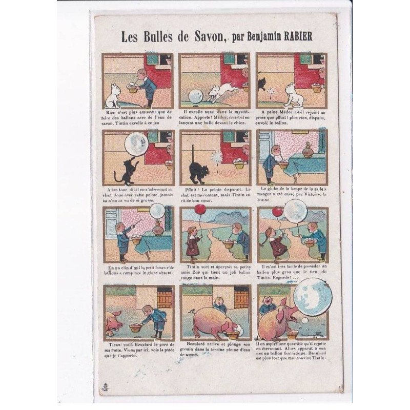 ILLUSTRATEUR Benjamin RABIER: les bulles de savon - très bon état