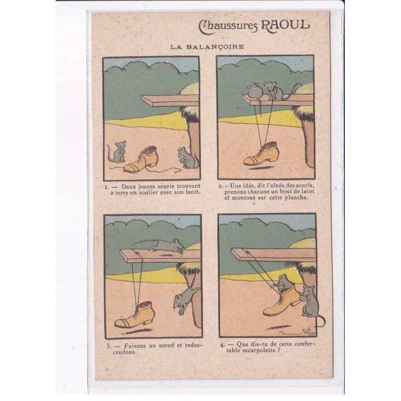 ILLUSTRATEUR Benjamin RABIER: cchaussures raoul la balaçoire - très bon état