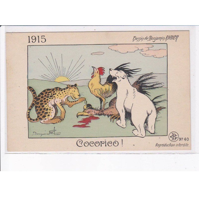 ILLUSTRATEUR Benjamin RABIER: cocorico! 1915 - très bon état