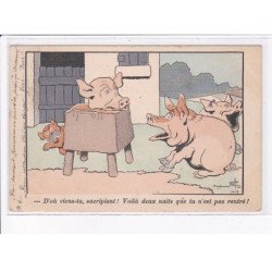 ILLUSTRATEUR Benjamin RABIER: d'où viens-tu, sacripant! voilà deux nuits que tu n'es pas rentré! - état