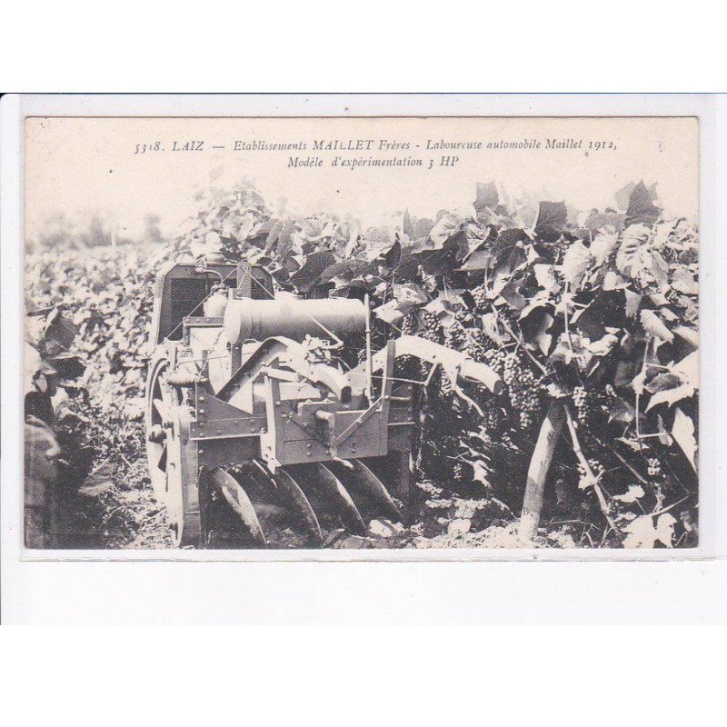 LAIZ: établissements maillet frères laboureuse automobile maillet 1912 modèle d'expérimentation - très bon état