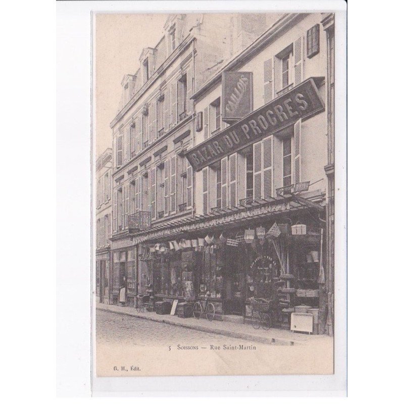 SOISSONS: rue saint-martin, bazar du progres, caillois - très bon état