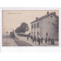 COINCY: la gare, le train - très bon état