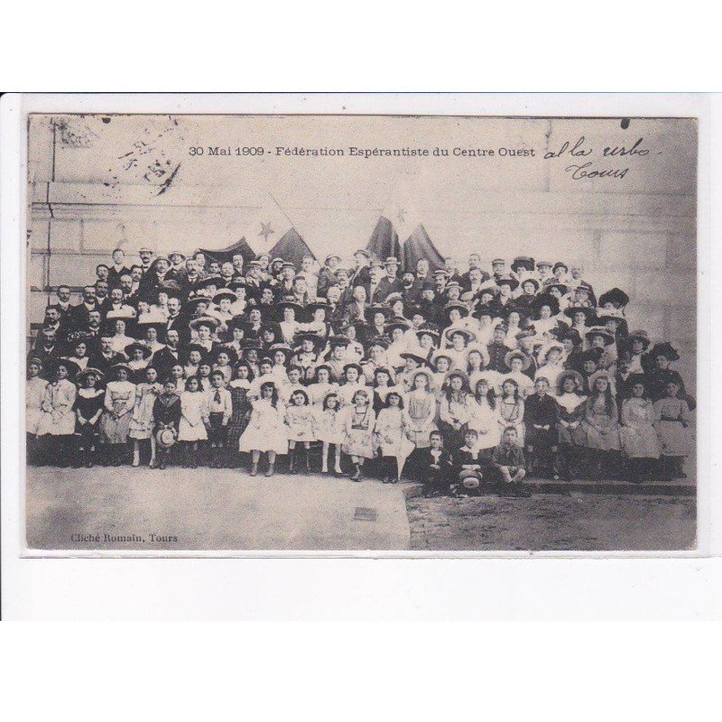 TOURS: esperanto, vignette, fédération espérantiste du centre ouest - très bon état