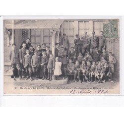 VERNEUIL-sur-AVRE: école des roches, maison des sablons, professeurs et élèves 1909 - état