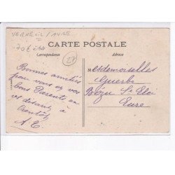 VERNEUIL-sur-AVRE: école des roches, maison des sablons, professeurs et élèves 1909 - état