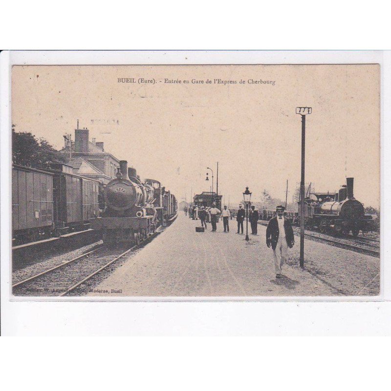 BUEIL: entrée en gare de l'express de cherbourg, train - très bon état