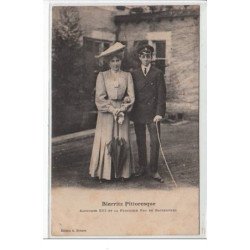 BIARRITZ : Alphonse XIII et la Princesse Ena de Battenberg - très bon état