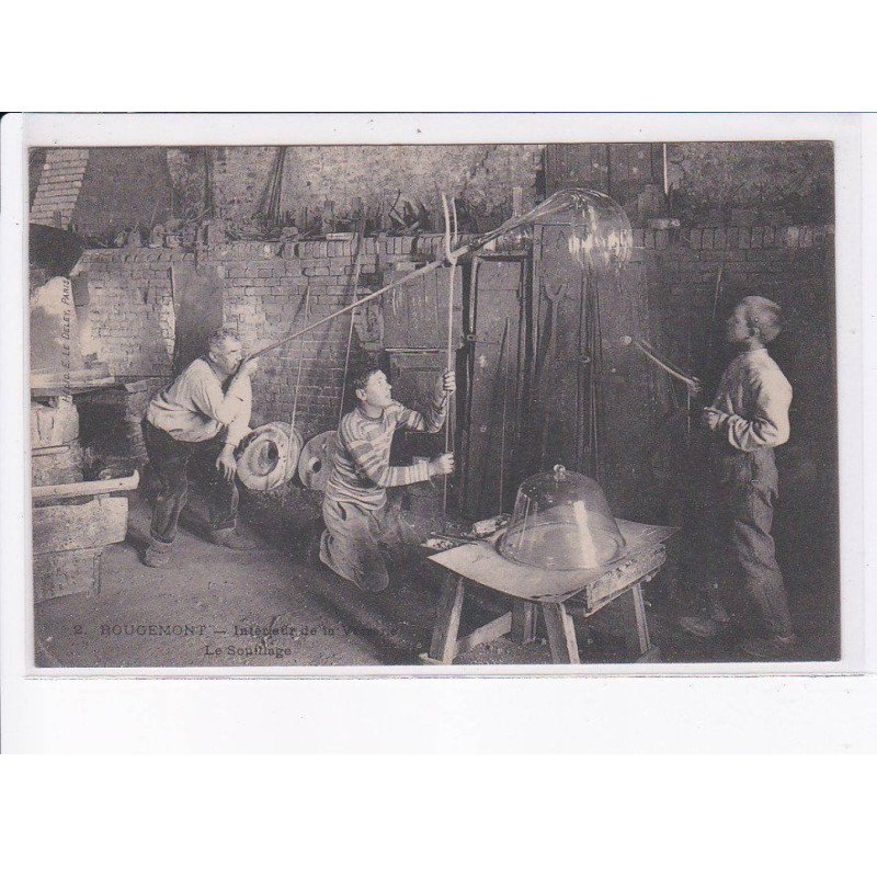 ROUGEMONT: intérieur de la verrerie, le soufflage - très bon état