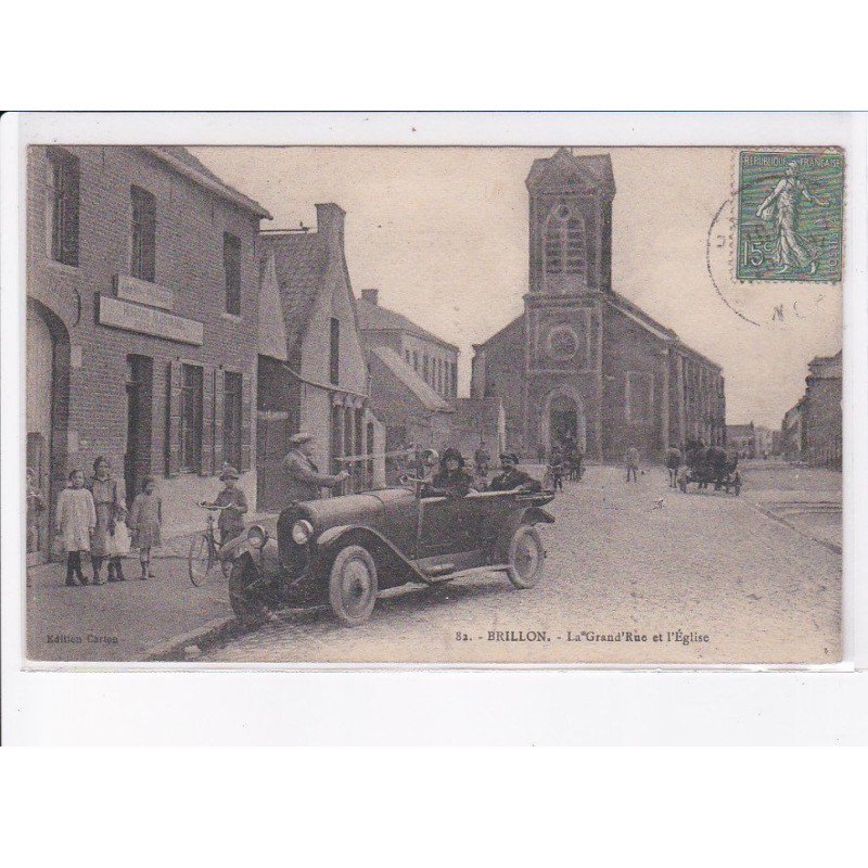 BRILLON: la grand'rue et l'église, automobile - très bon état