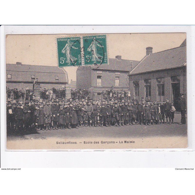 SALLAUMINES: école des garçons, la mairie - état