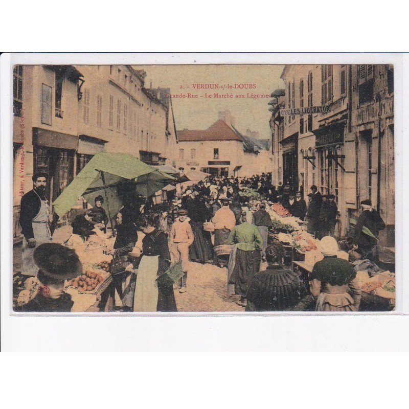VERDUN-sur-le-DOUBS: grande-rue, le marché aux légumes - état