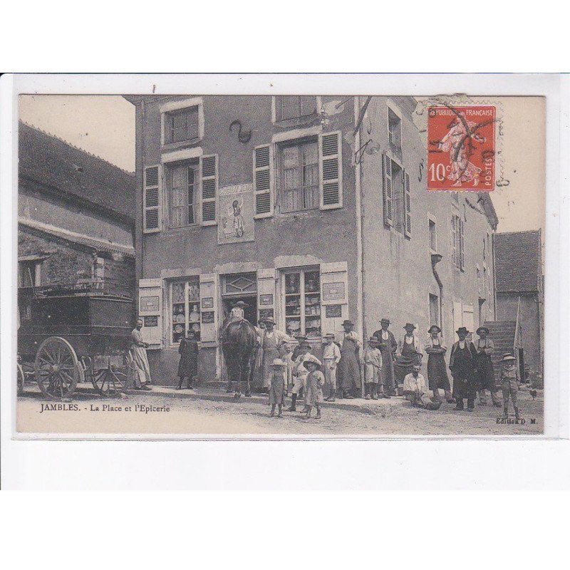 JAMBLES: la place et l'épicerie, chocolat menier - très bon état