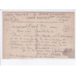 SAINT-TROPEZ: carte dessinée, par le peintre Gustave Vidal (autographe) - état