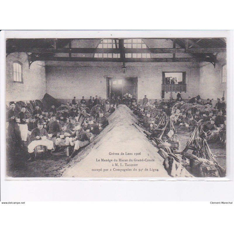 LENS: grèves 1906, le manège du haras du grand-condé à M.L. Tacquet - très bon état